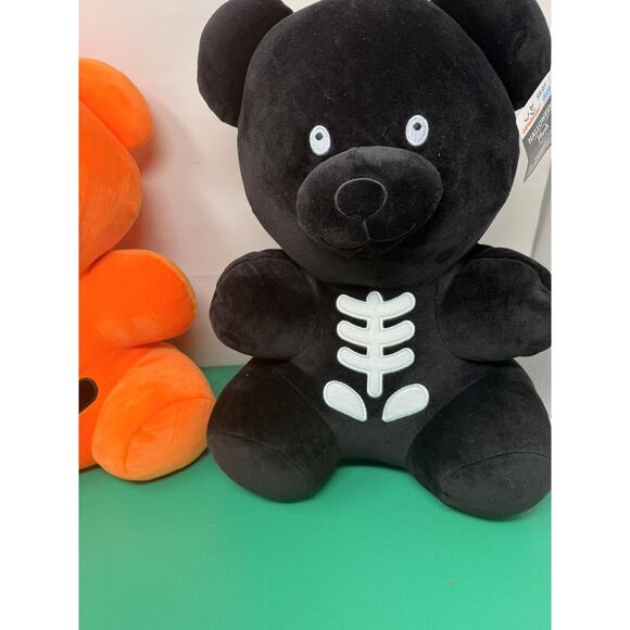 Halloween Skeleton Black & Orange Gummy Bear 16" Plush Way to Celebrate Set New - Picture 2 of 4